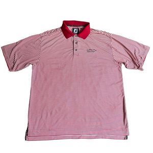 Foot Joy Pro Dry Lisle Men's Golf Polo L Red White Preppy